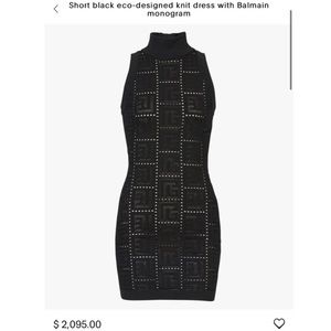 Black Balmain knit dress with monogram